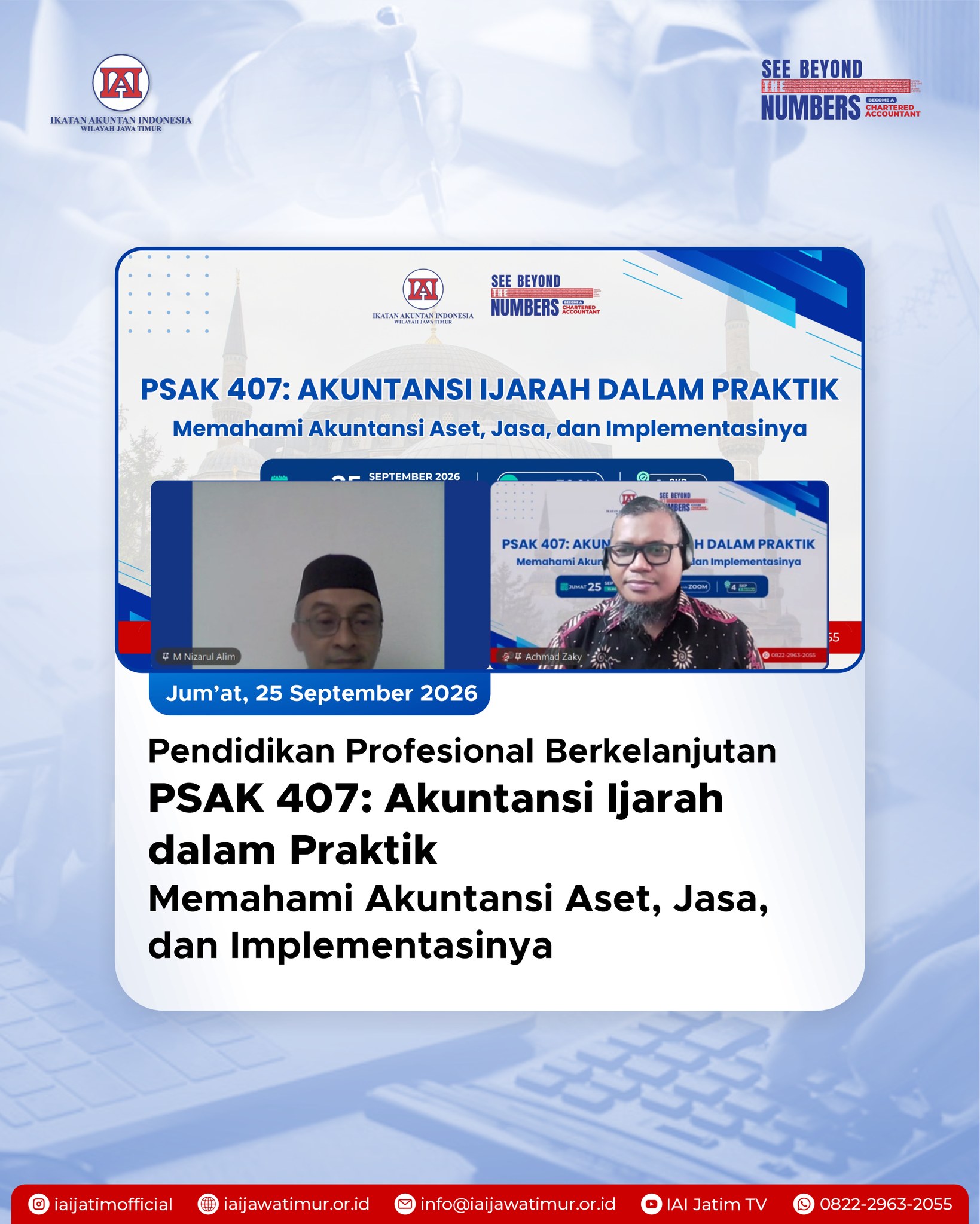 Tingkatkan Kompetensi Akuntan Syariah, IAI Jatim Sukses Gelar Free PPL Kupas Tuntas Praktik PSAK 407